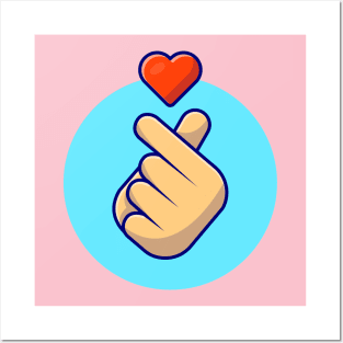 Hand Sign Love Cartoon Vector Icon Illustration Posters and Art